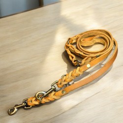 Fettleder Leinen echtes Leder (1,2m lang mit Handschlaufe)