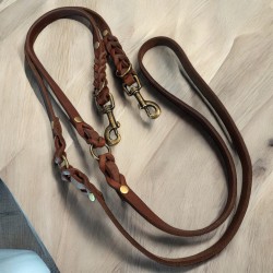 Fettleder Leinen echtes Leder (1,2m lang mit Handschlaufe)